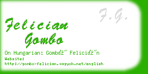 felician gombo business card
